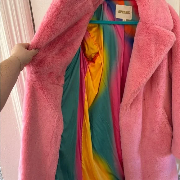 Apparis Vibrant Pink Teddy Jacket - Picture 3 of 4